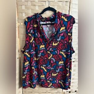 EUC Sz 3x Ann Klein Colorful Abstract Print Top. Soft, flowy & stylish!